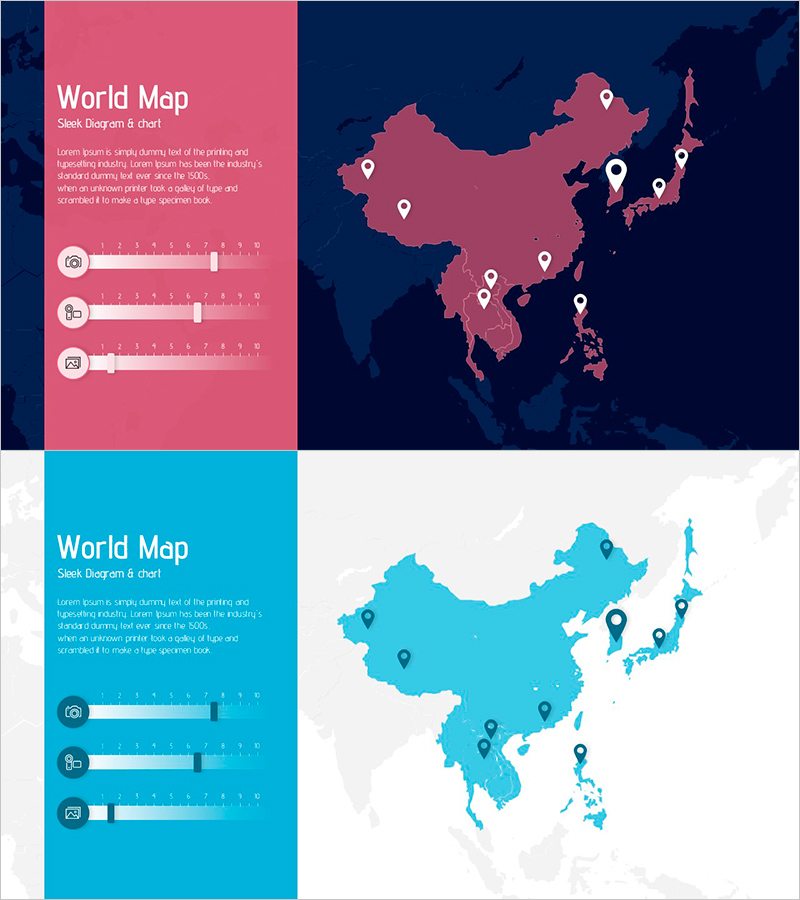 해외 촬영 계획 슬라이드 템플릿 – 시장 분석 및 타겟 시장