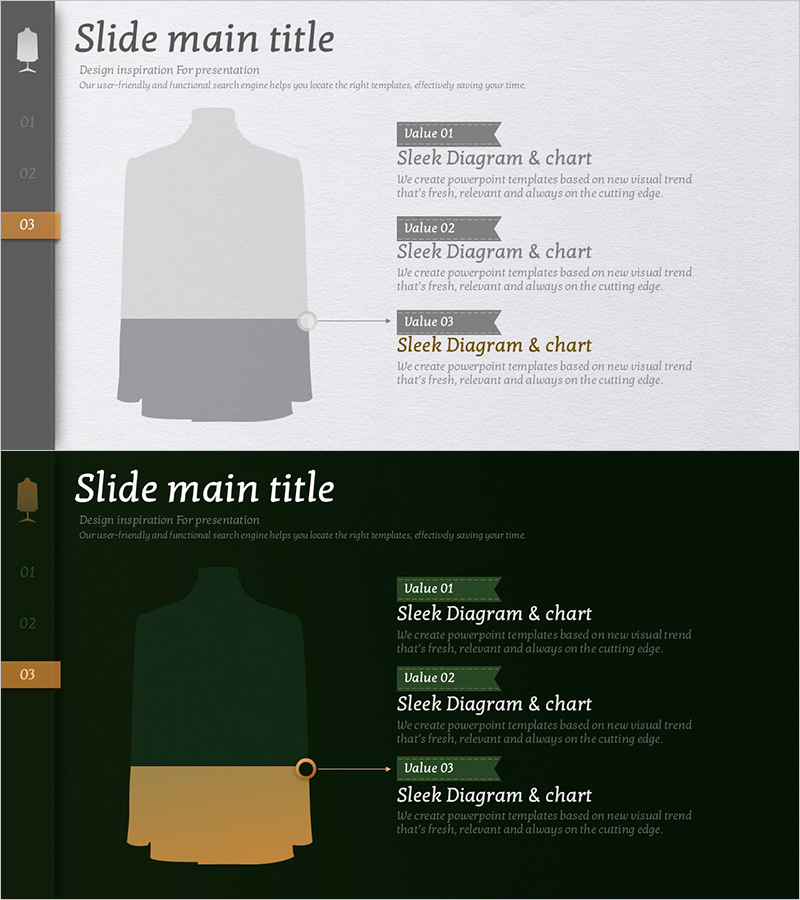 정장 실루엣 다이어그램 – 사업 전략 및 관리에 최적화