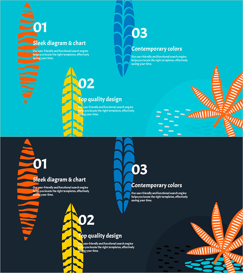 여름 그래픽 일러스트로 생동감 가득한 텍스트 슬라이드