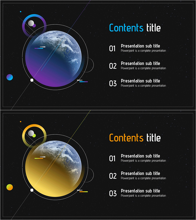 우주행성 템플릿 목차 – 매력적인 프레젠테이션 구성