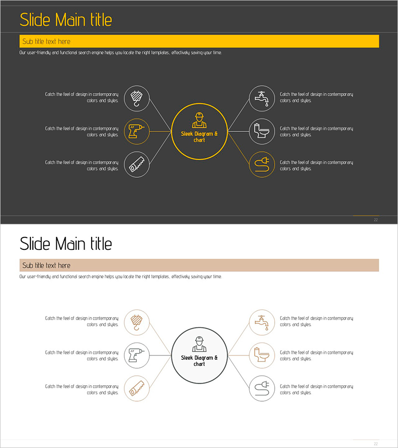 인테리어 기술 분야를 시각화한 서비스 구성도 – 효율성과 혁신