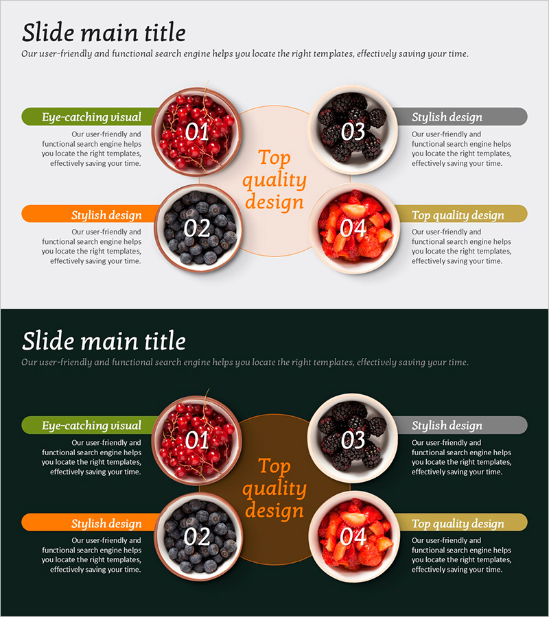 과일 토핑 다이어그램 – 사업 비전 및 전략
