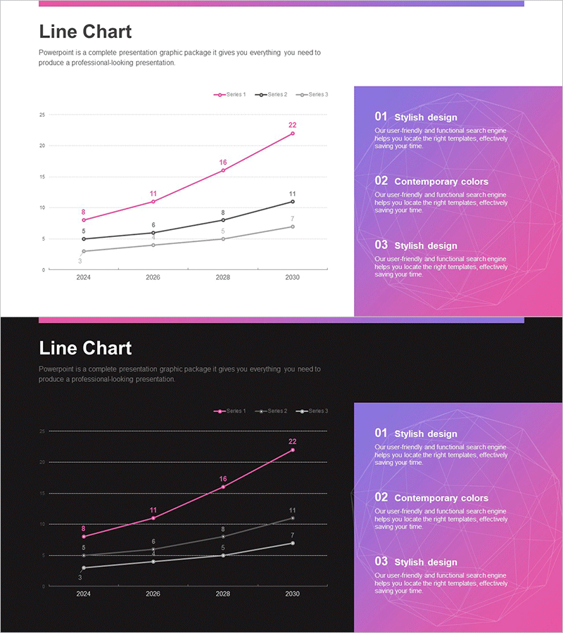 화이트 블랙 꺾은선 그래프 – 시장 분석에 최적