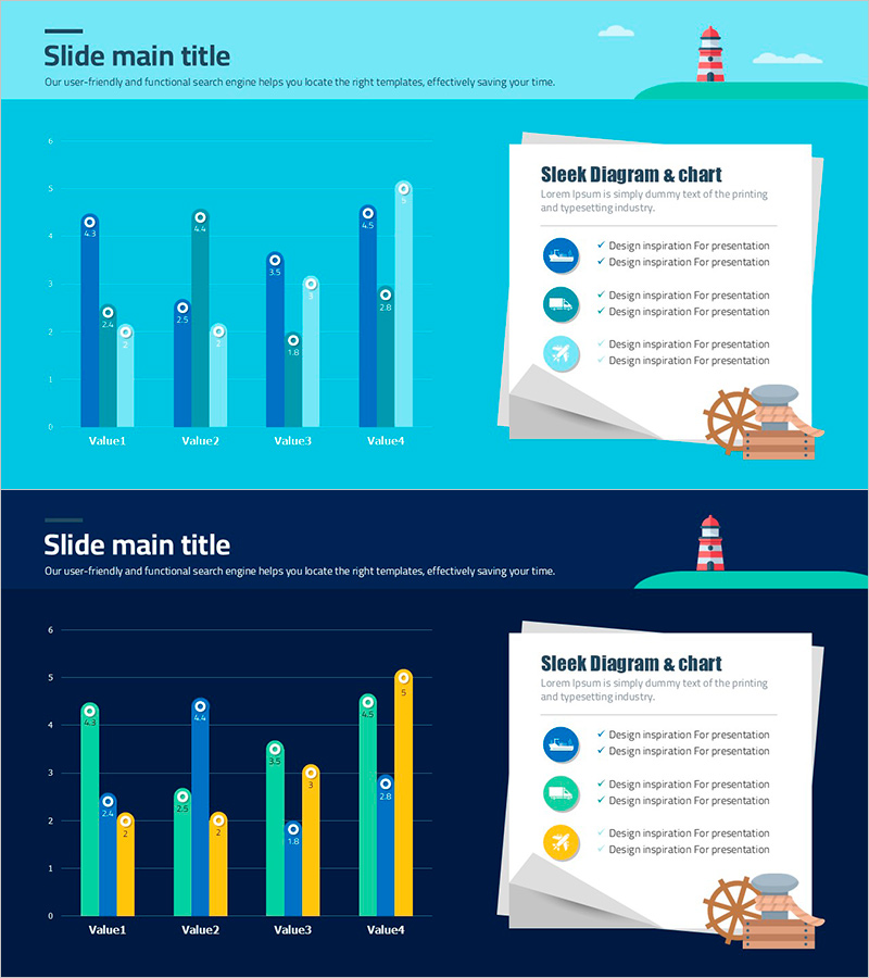화물운송 추이를 시각화한 가로막대 그래프 슬라이드 – 시장 분석 필수템