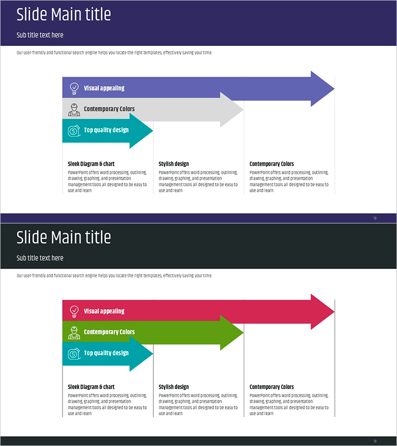 설계 진행방향 및 계획을 위한 선형 다이어그램 슬라이드