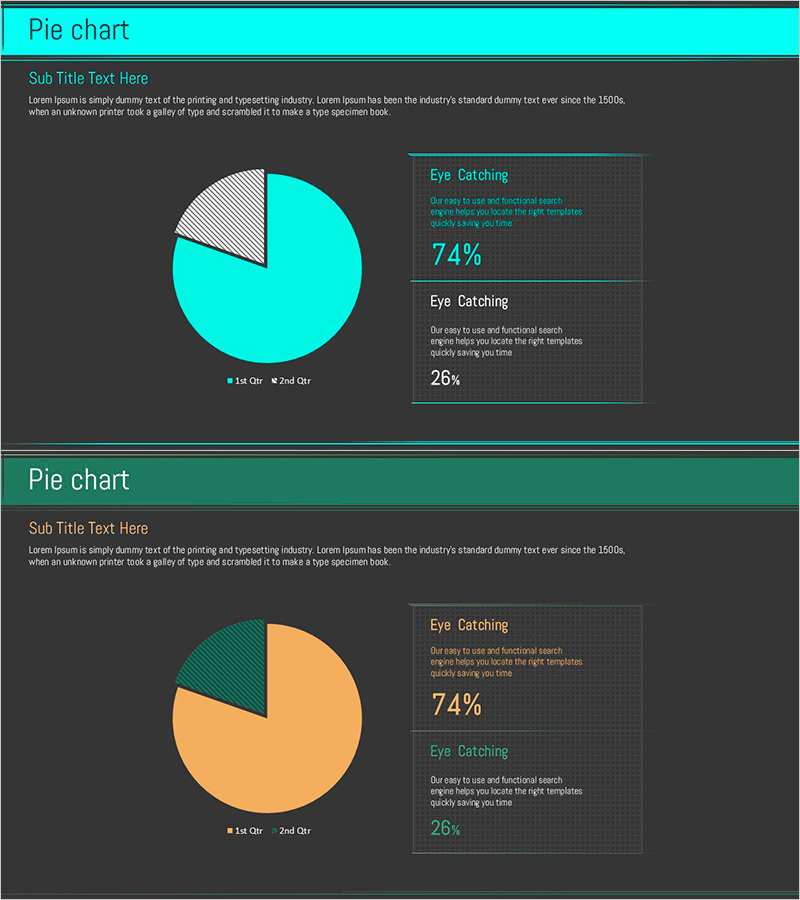 민트 오렌지 무료 파이차트 – 데이터 시각화