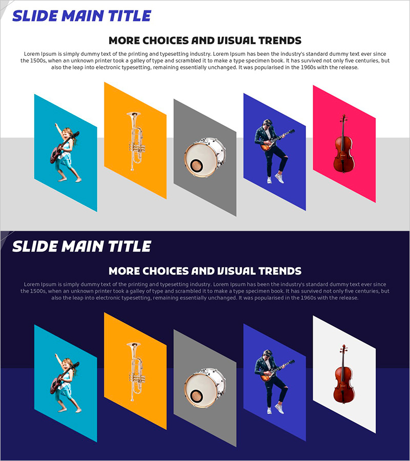 평행사변형 박스와 사진 – 다양한 시각 트렌드