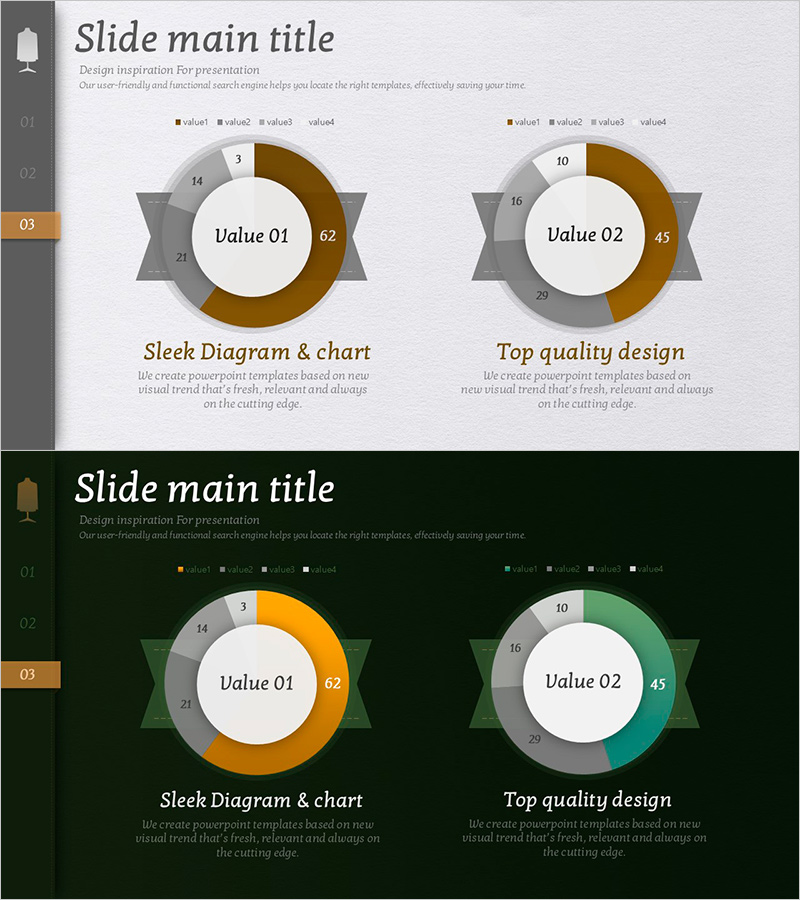 브라운 그린 도넛 차트 – 시각적 데이터 소화