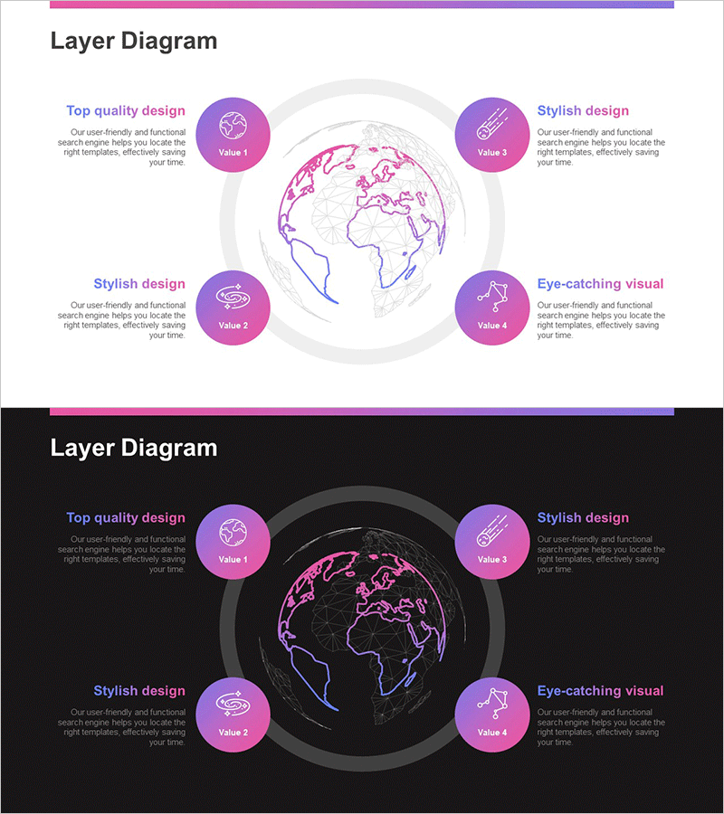 천문학 분야 지구 다이어그램 PPT – 시각화된 탐구