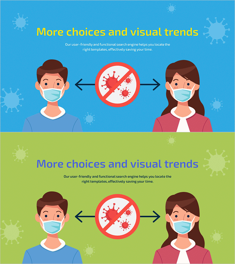 코로나19 예방 인트로 – 다방향 흐름