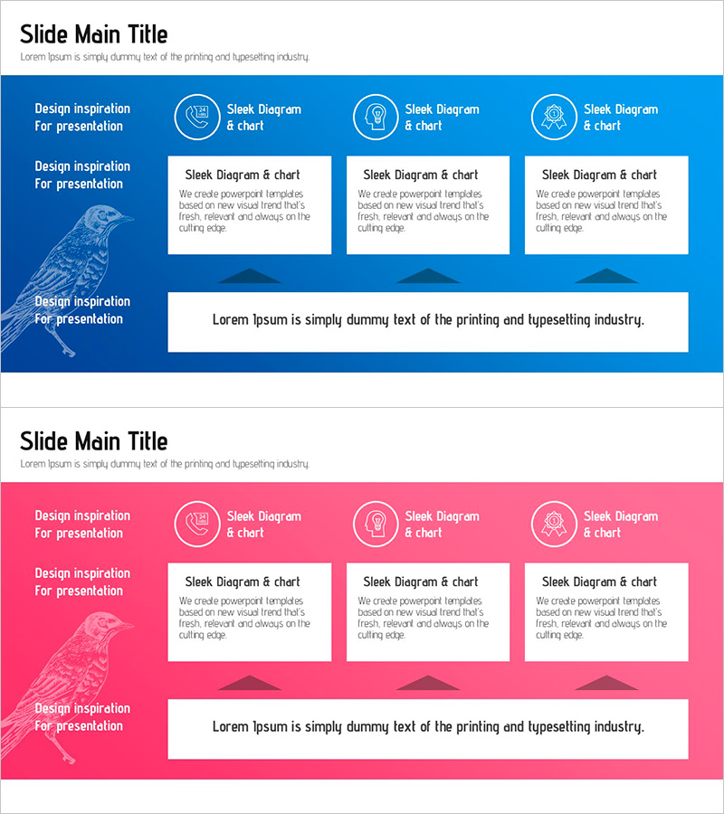 블루 핑크 사업전략 슬라이드 – 비전과 흐름