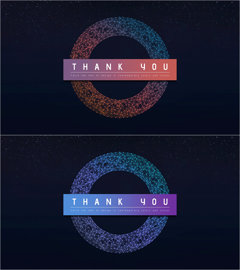 우주 원형 테마 템플릿 엔딩 표지 – 시각적 여운