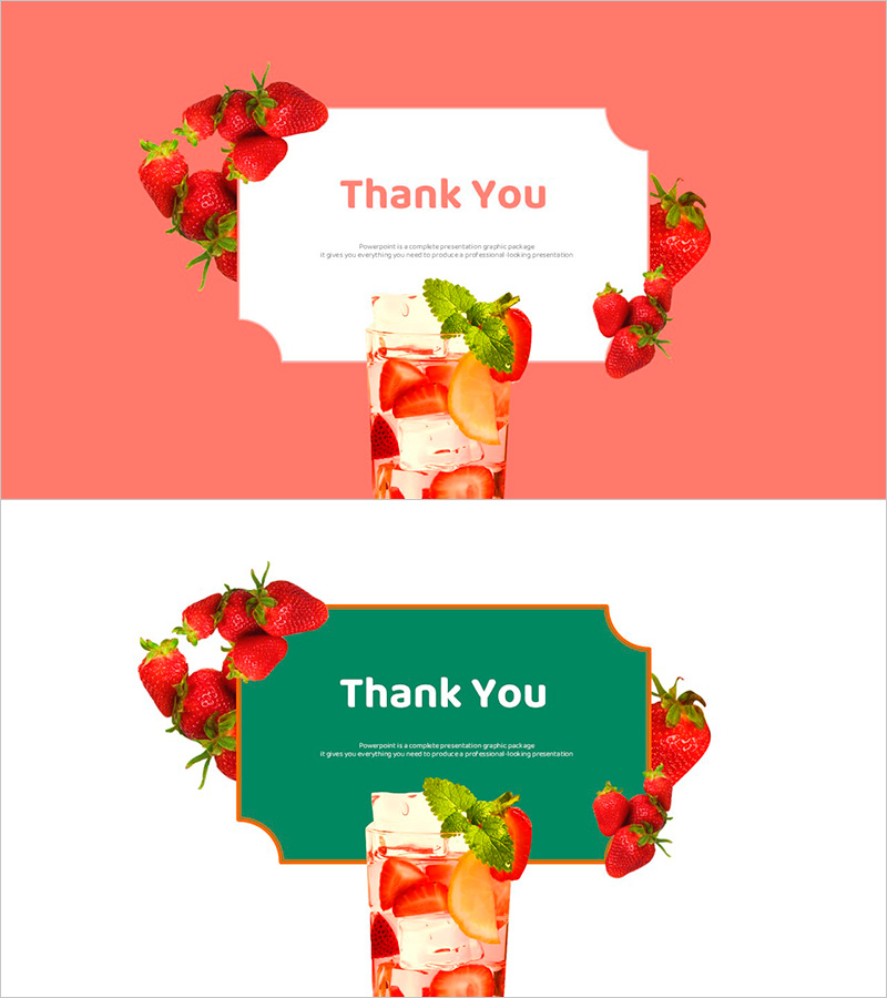 주스 프레젠테이션 엔딩 – 감사를 전하는 커버 슬라이드