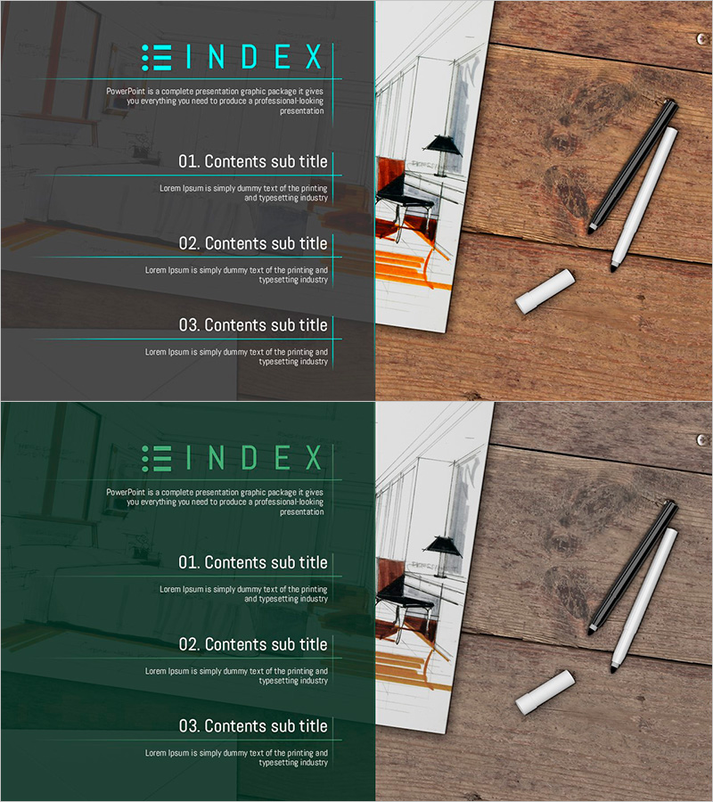 인테리어 제안서 PPT 목차 – 명확한 정보 전달