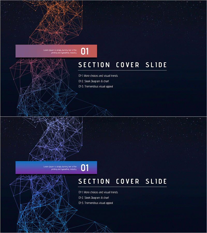 우주 구조 테마 간지 슬라이드 01 – 시각적 매력과 트렌드