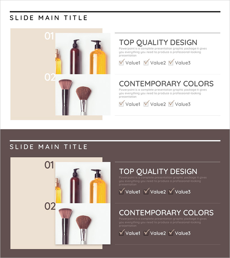 미니멀 화장품 소개 슬라이드 – 심플하고 세련된 디자인