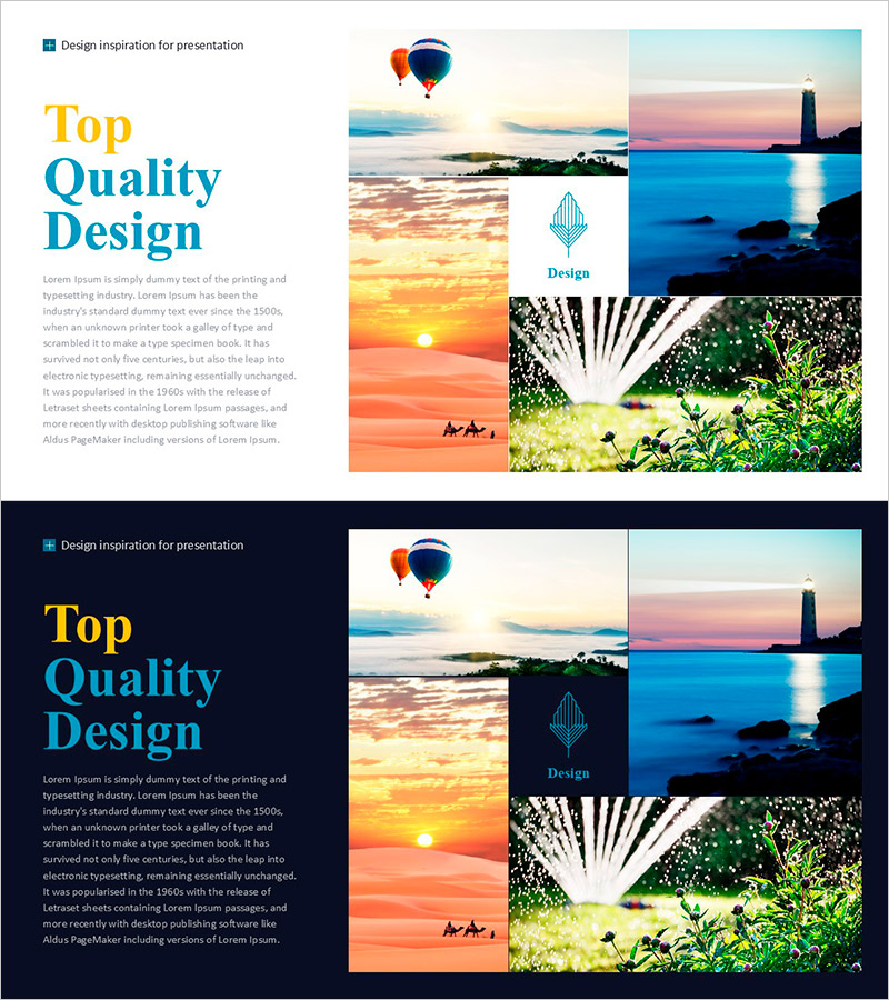 자연경관 탐험을 위한 다이어그램 슬라이드