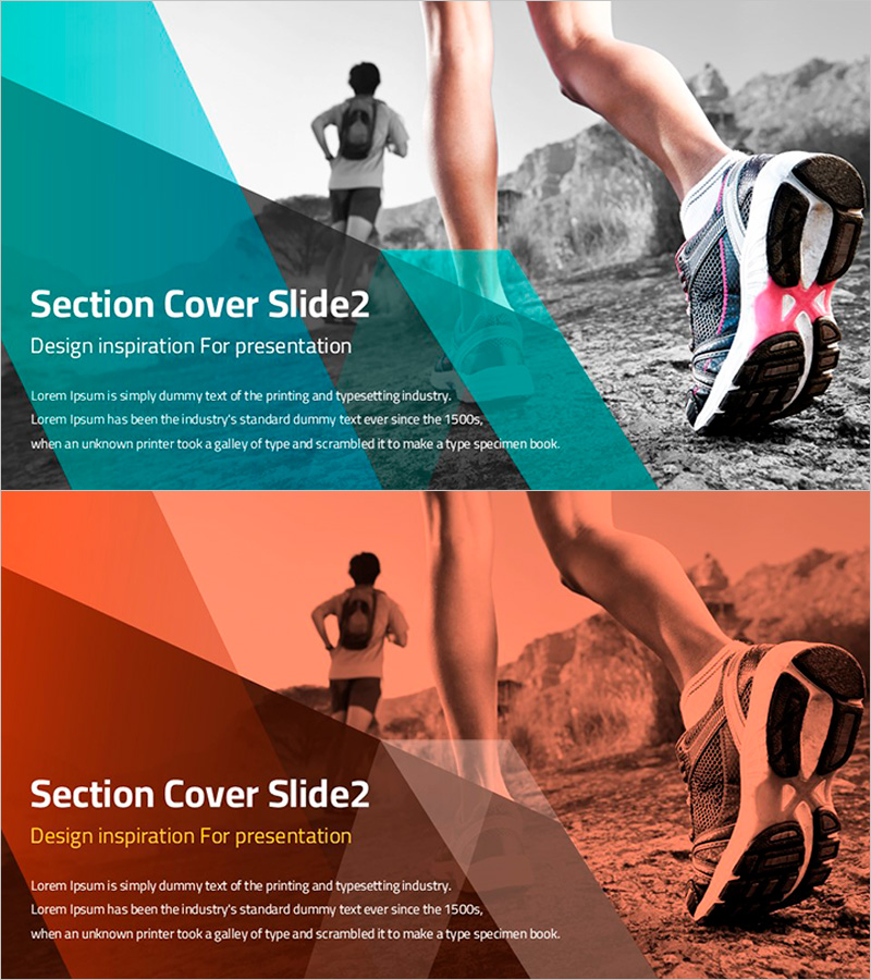 유산소운동 배경의 섹션 슬라이드