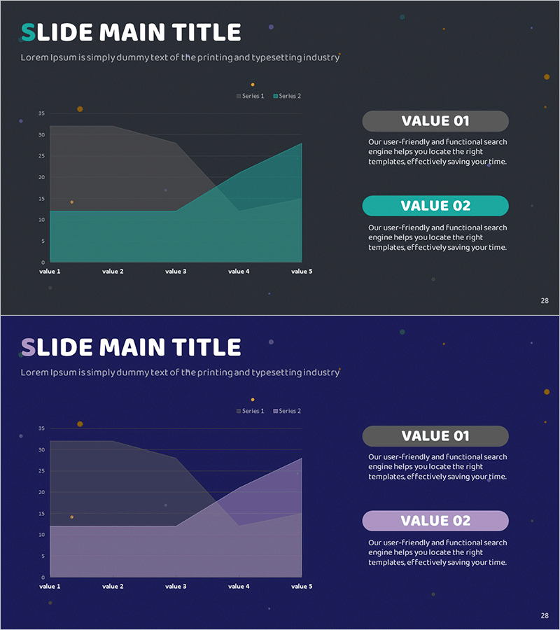 로켓 일러스트 템플릿 표지 – 시장 분석을 위한 그래프 디자인