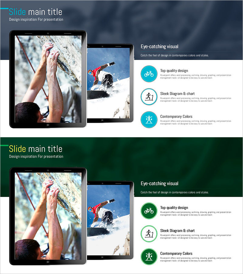 태블릿 운동 목업 및 텍스트 – 사업 관리에 최적화된 디자인