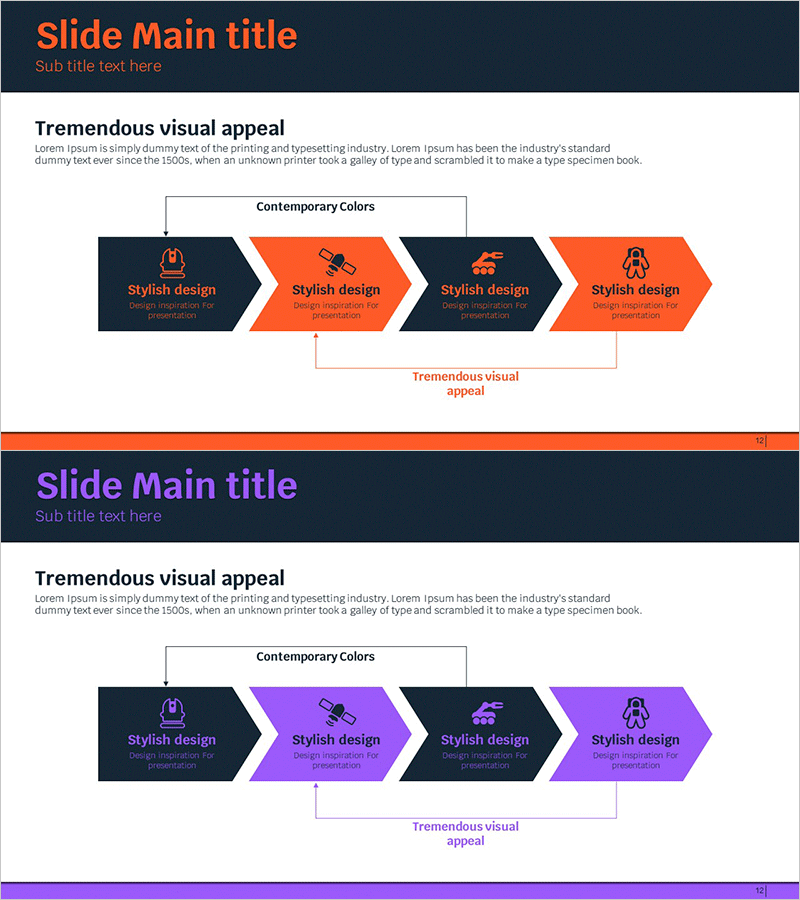 항공우주산업 단계별 일정계획 슬라이드 템플릿