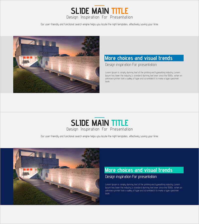 모던 건물 이미지를 활용한 회사 개요 슬라이드