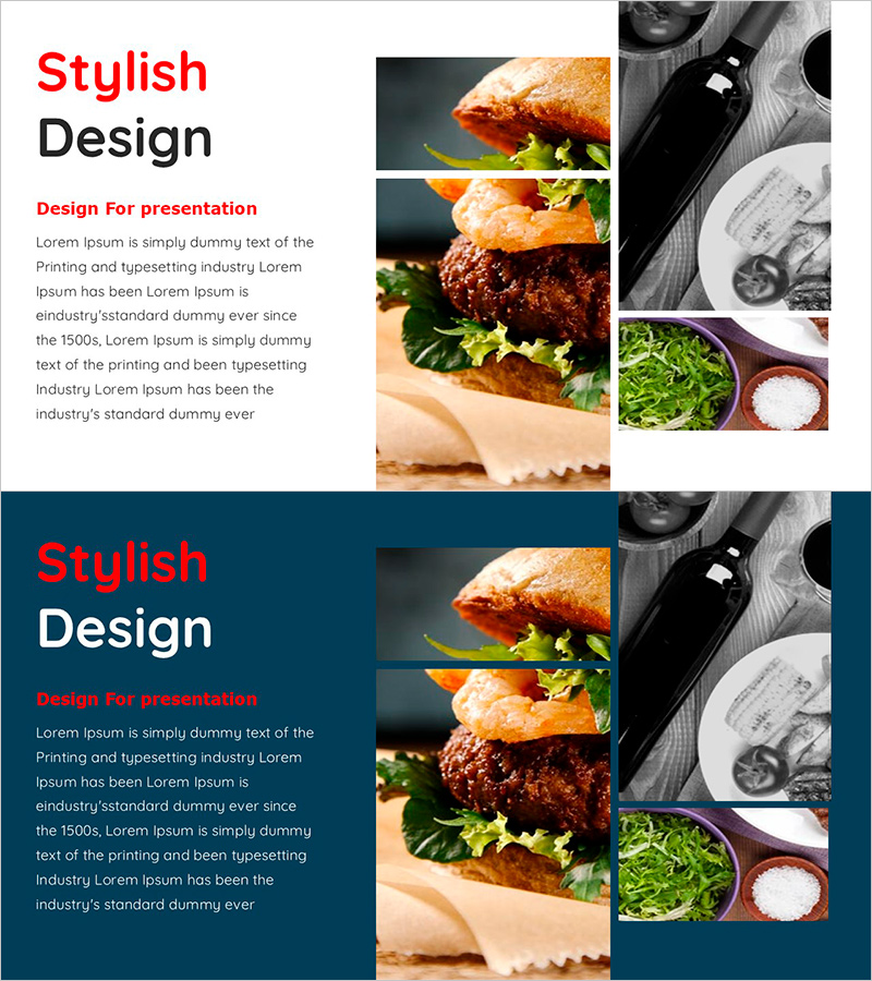 햄버거 조리 과정을 시각적으로 쉽게 표현한 다이어그램 슬라이드