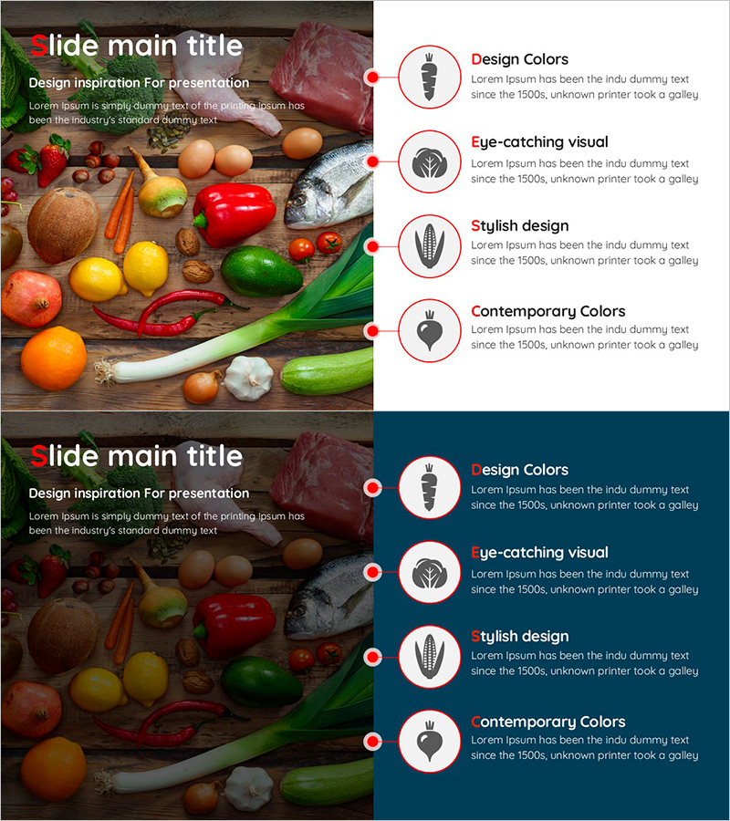 식재료 별 특징 – 식탁을 위한 인포그래픽