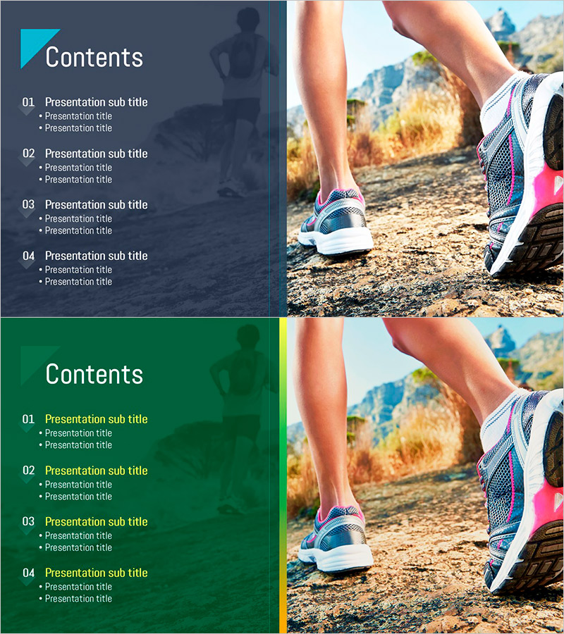 등산 전문 프레젠테이션 목차 슬라이드 – 모험과 탐험