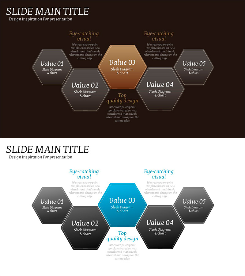 벌집 모양 다이어그램 – 사업 추진 전략을 위한 시각적 표현