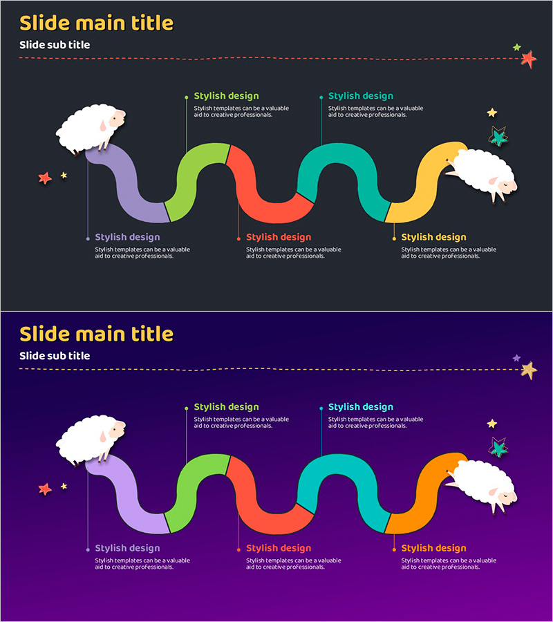 양 일러스트 흐름 다이어그램 – 사업 추진 전략