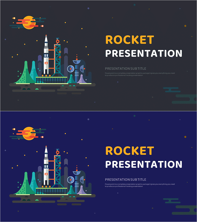 로켓 일러스트 템플릿 표지 – 비전과 혁신
