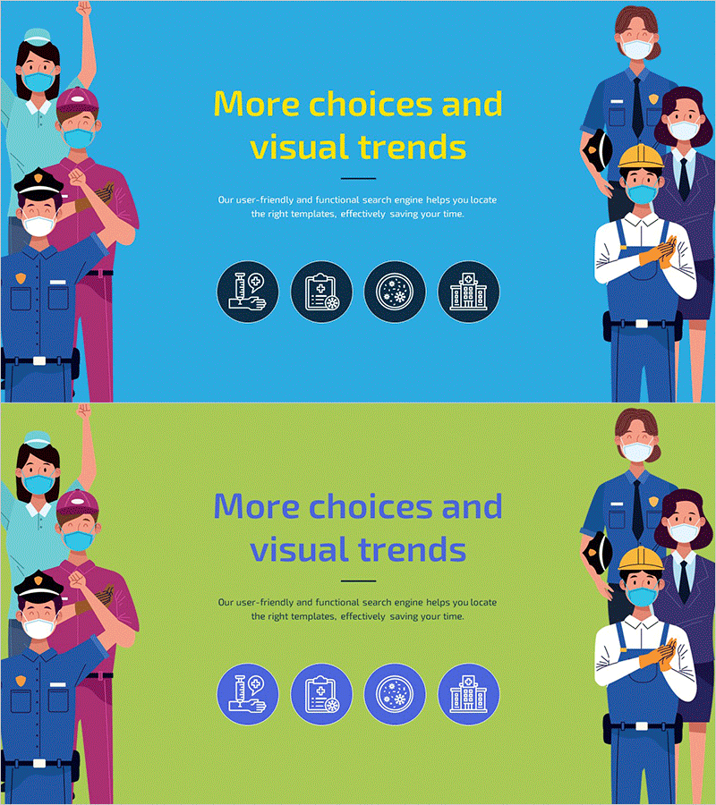 코로나19 사업배경을 설명하는 다이어그램 슬라이드