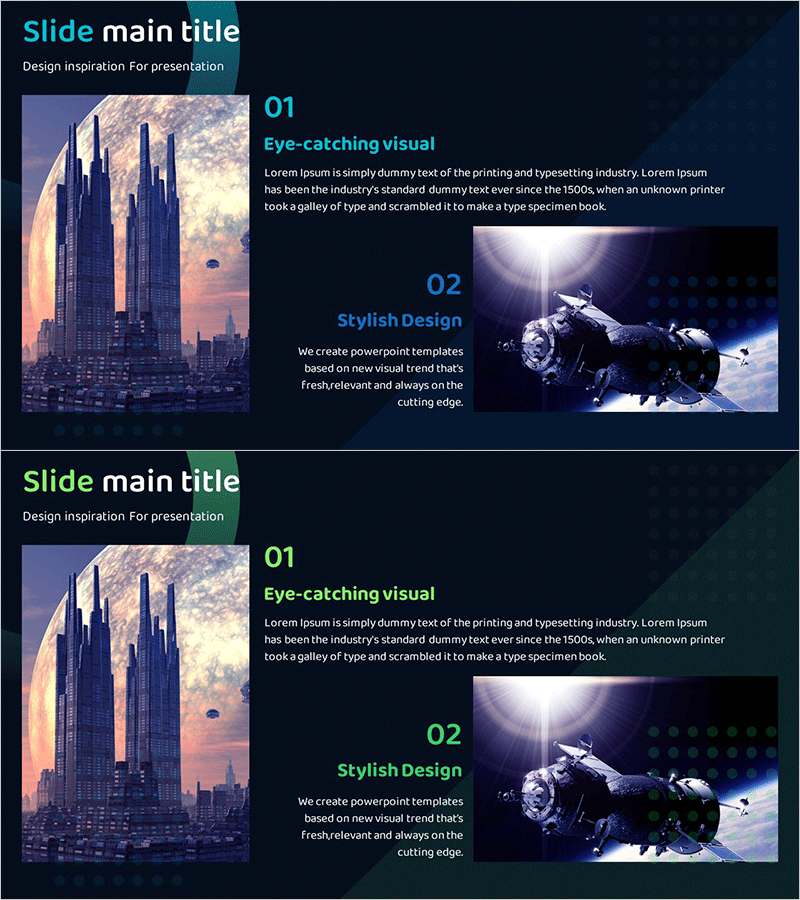 미래 우주 도시 및 인공위성 사업 소개 PPT 템플릿