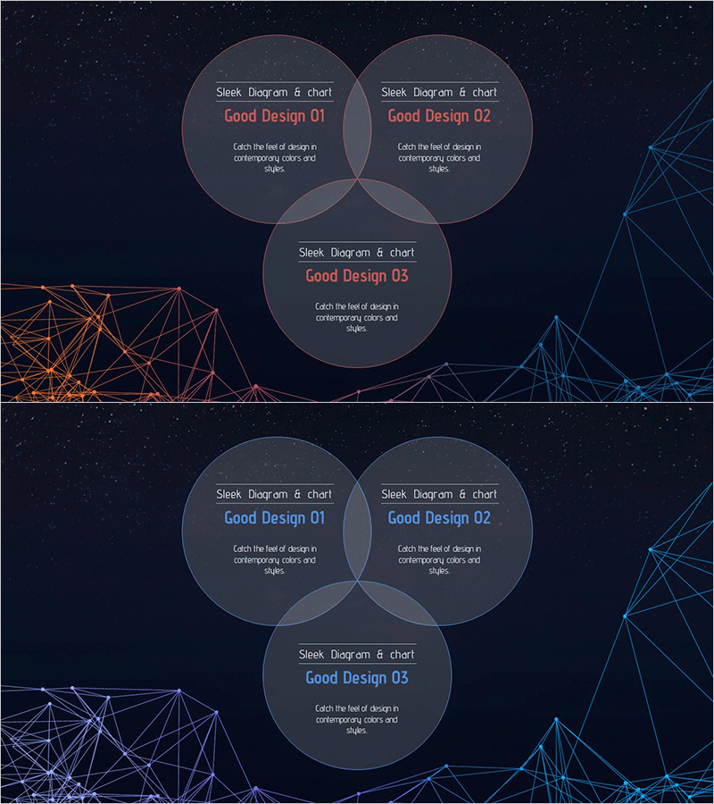 우주 테마 중첩 다이어그램 – 사업 비전 및 전략