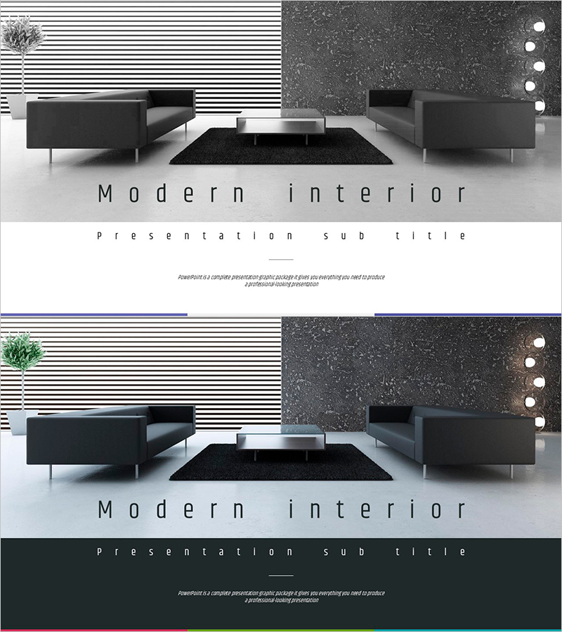 모던 인테리어 PPT 표지 – 스타일리시한 시작