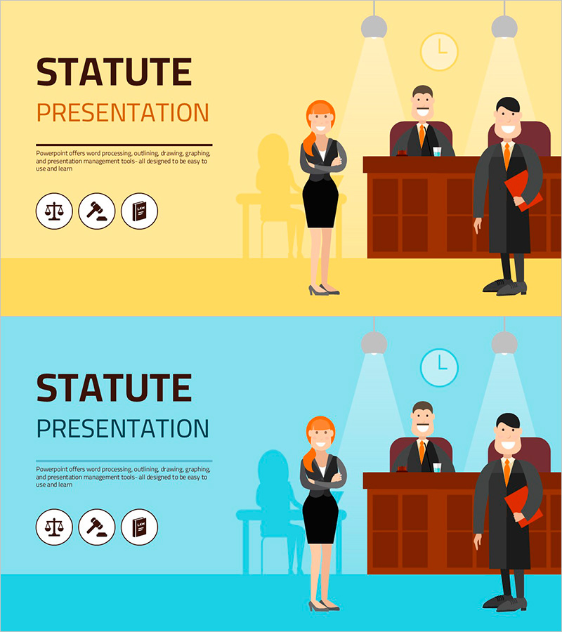 재판 파워포인트 와이드 표지 – 법적 전문성의 시작