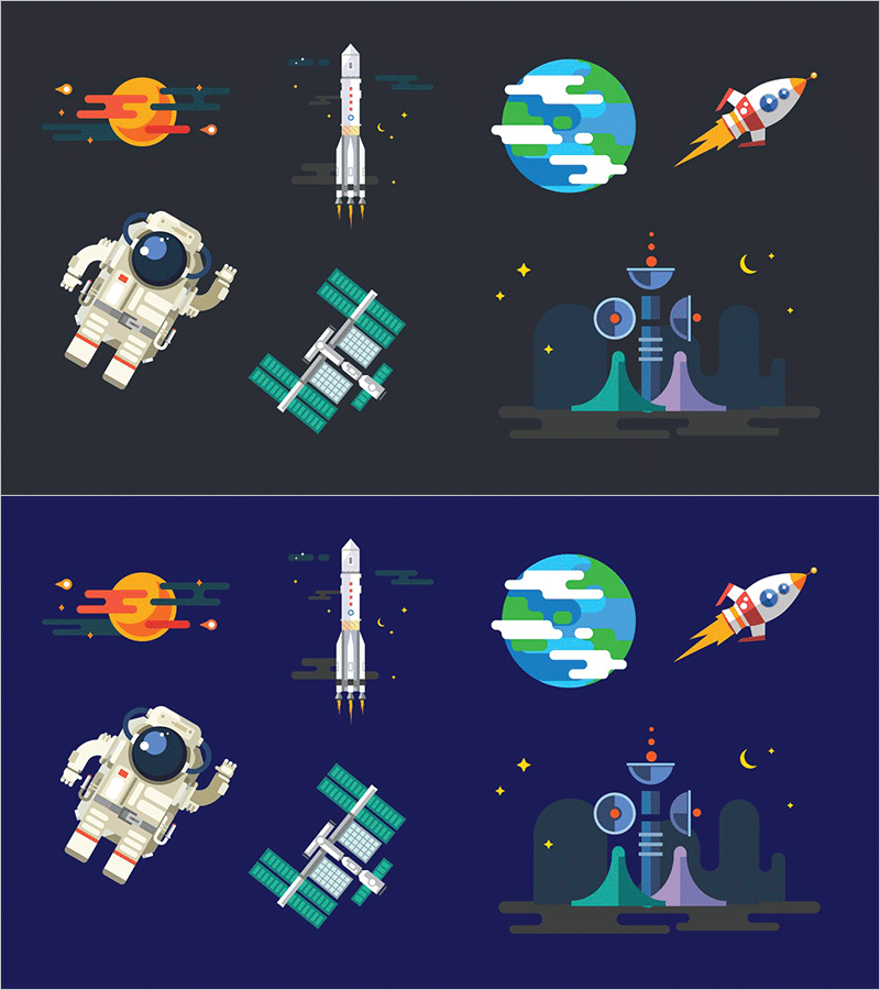 우주 탐사를 담은 인포그래픽 PPT 슬라이드