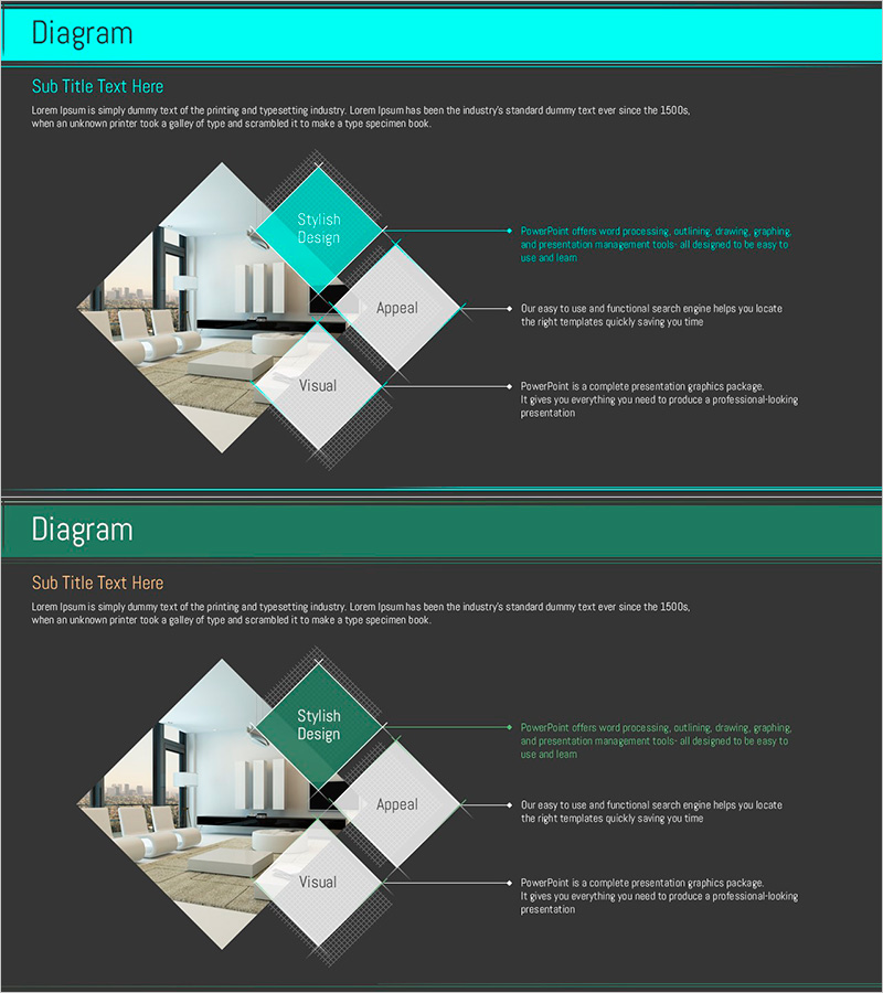 인테리어 제안서PPT 확산 다이어그램
