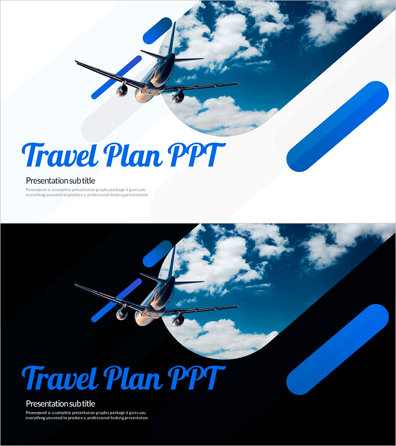 블루 사선 여행 계획 템플릿 표지