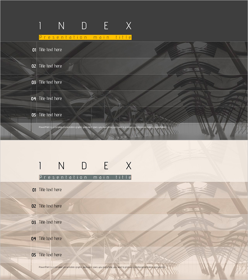 건축물 템플릿 목차 슬라이드 – 전문성과 현대적 디자인