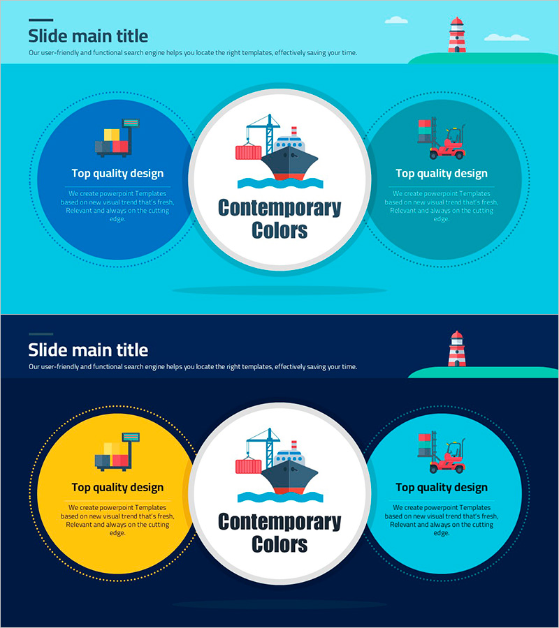 해양 수송 핵심 전략 다이어그램 – 비즈니스 비전을 담다