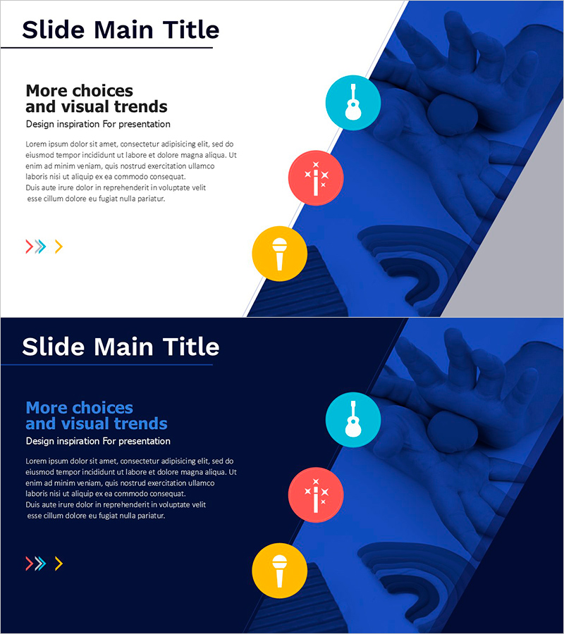 취미활동에 대한 슬라이드 – 시각적인 트렌드 소개