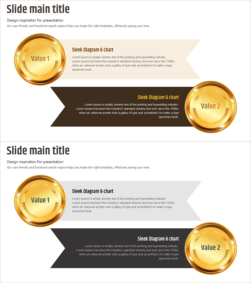 메달 텍스트 박스 – 성과를 강조하는 프레젠테이션