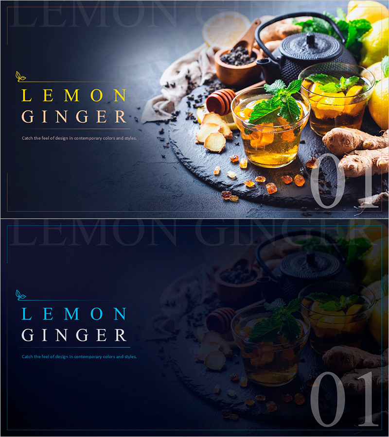 레몬진저티 간지 – 현대적 스타일의 인트로 슬라이드