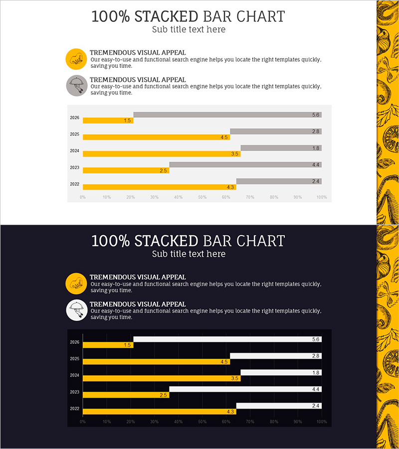 옐로우 포인트 스택형 차트 – 데이터 시각화의 정수