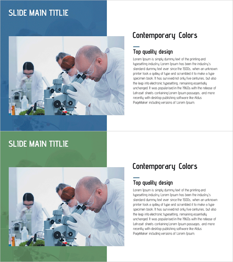 최상급 디자인을 강조한 현대적 색상 슬라이드