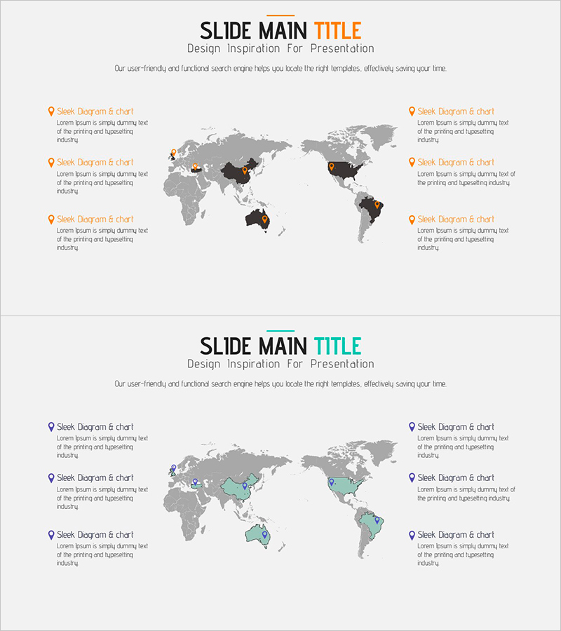 타겟시장 분석 및 위치 표시 – 글로벌 네트워크