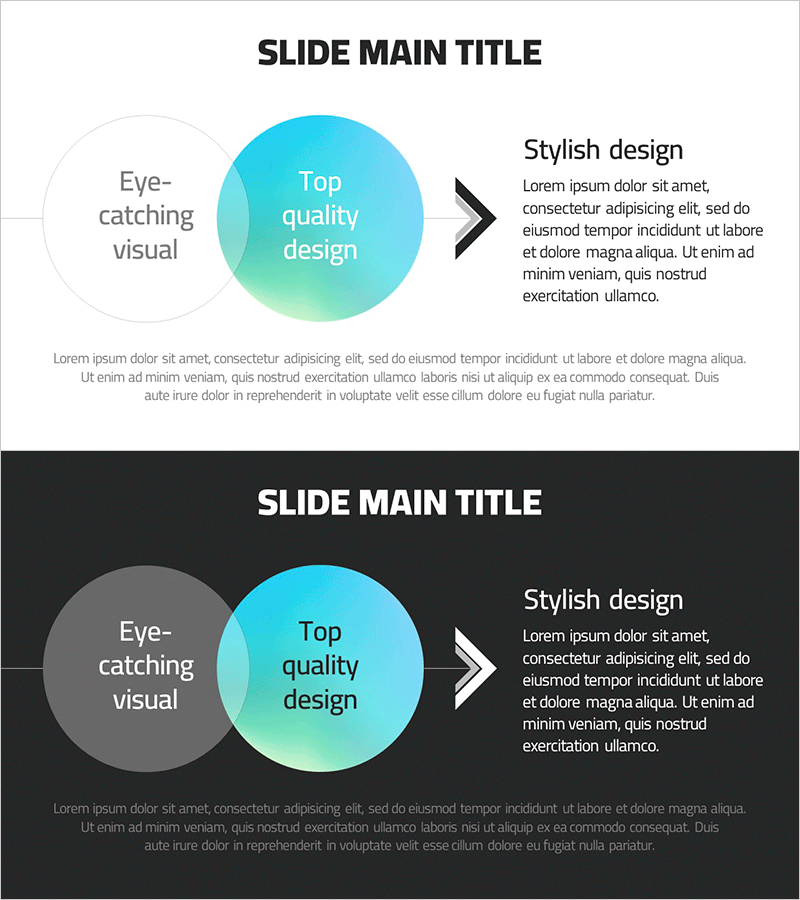 그라데이션 중첩 원형 다이어그램 – 사업 전략을 시각화하다