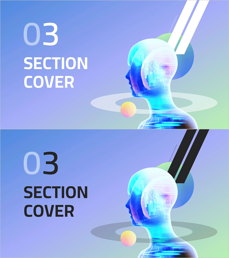 염색체 테마 와이드 피피티 템플릿 간지 03 - 미래를 담은 섹션 커버